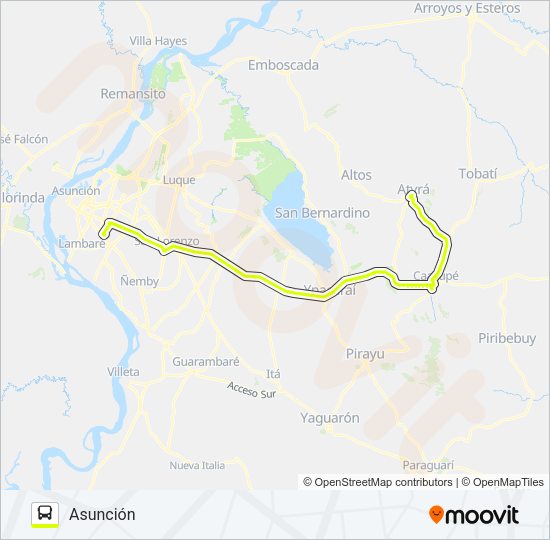 Mapa de 108 de autobús